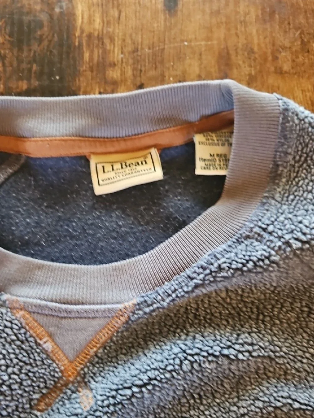 L.L. Bean Gray Sherpa Crewneck with Chest Pocket